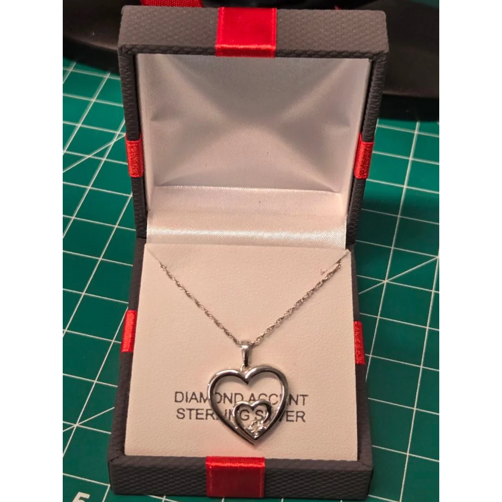New Necklace sterling silver diamond accent
